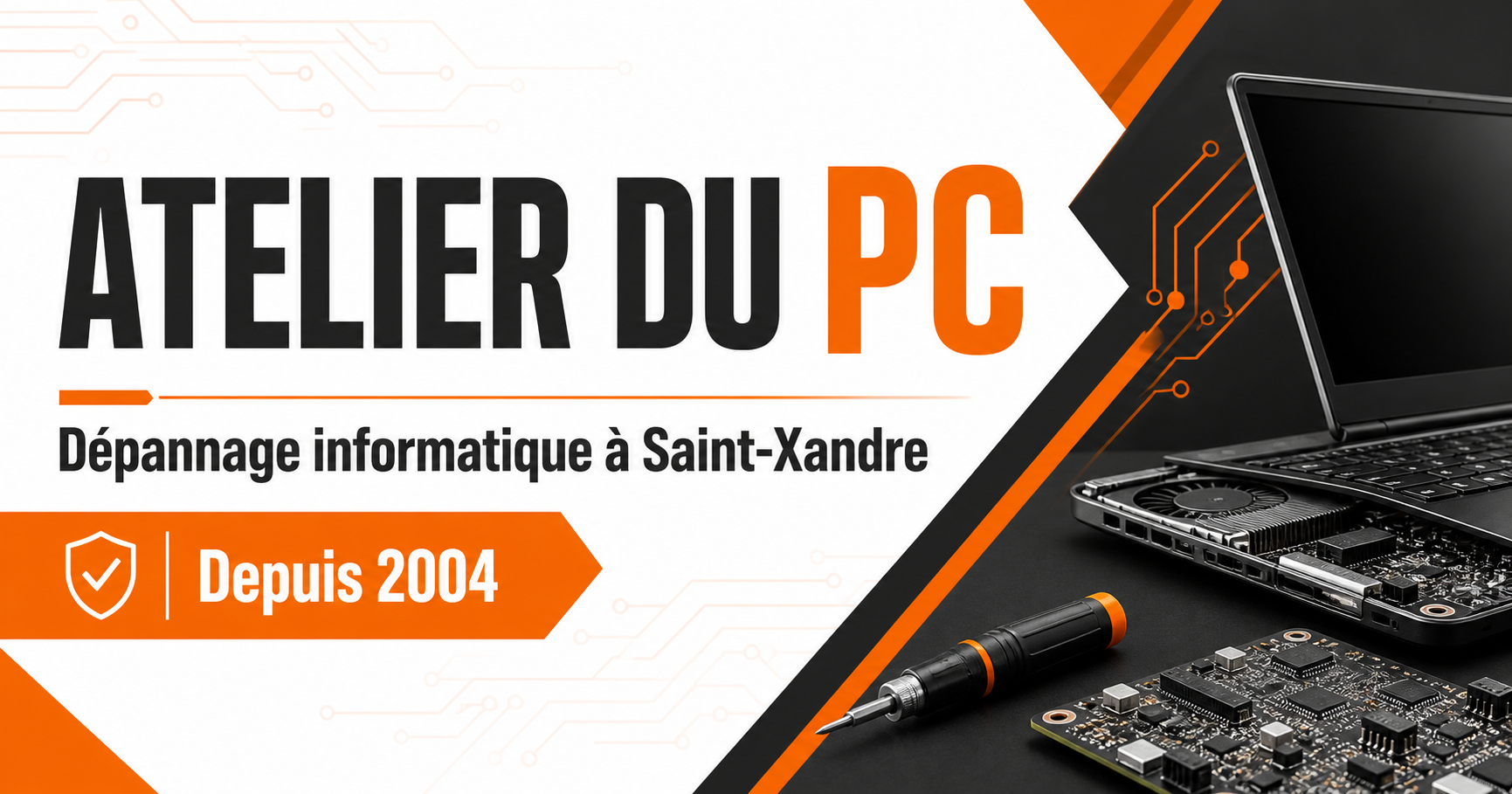 Atelier du PC, dépannage informatique à Saint-Xandre depuis 2004